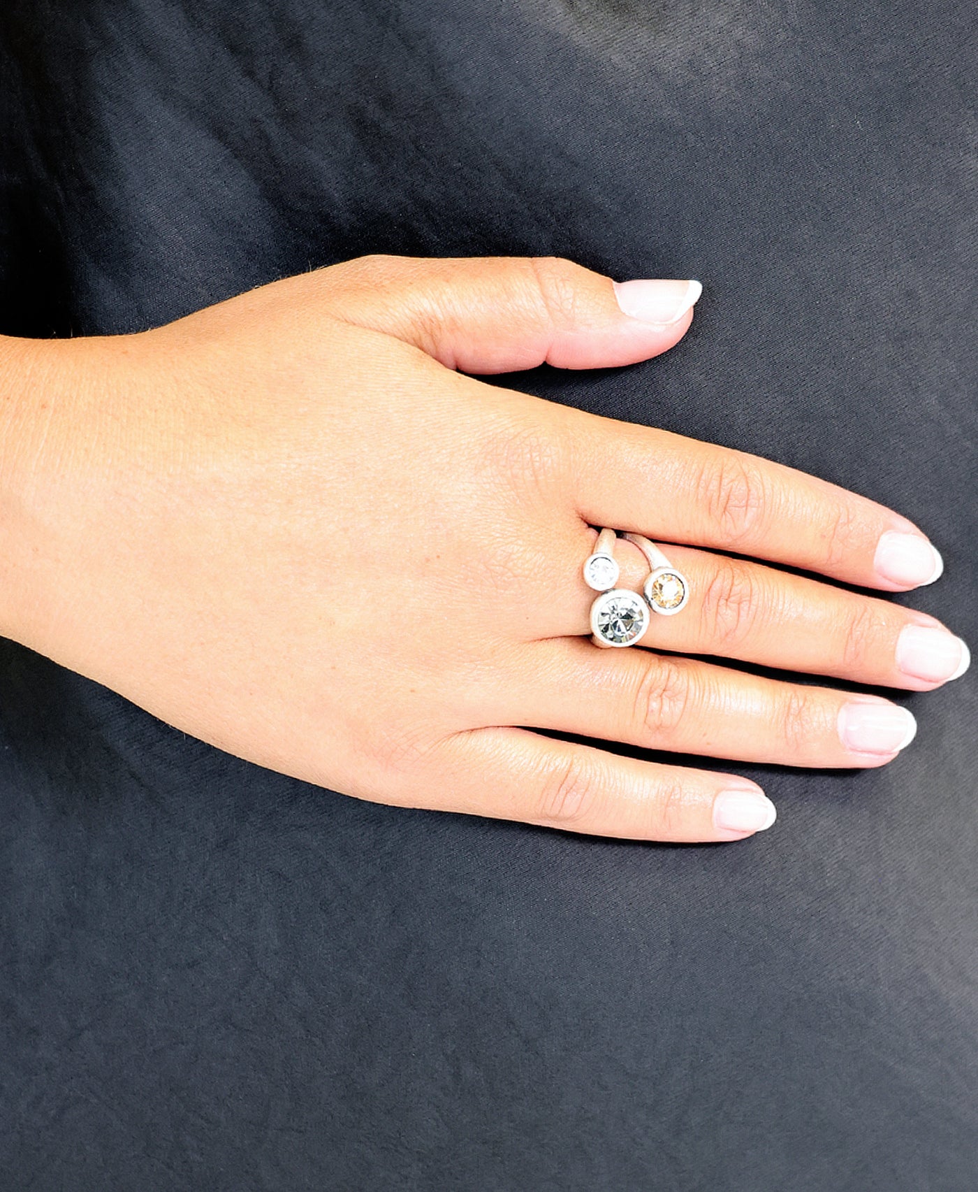 Triple Stone Ring view 1
