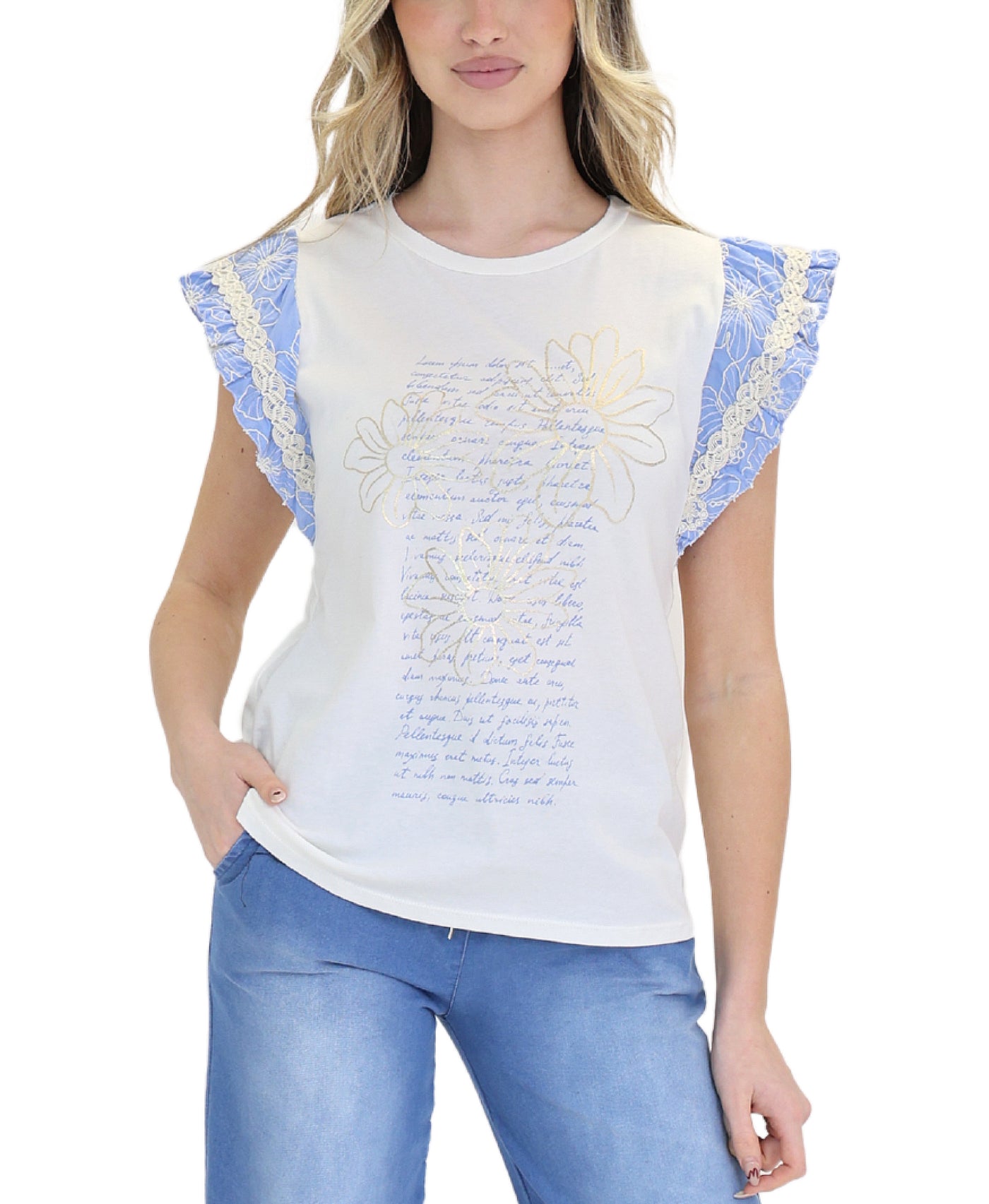 Printed Daisy Top view 1