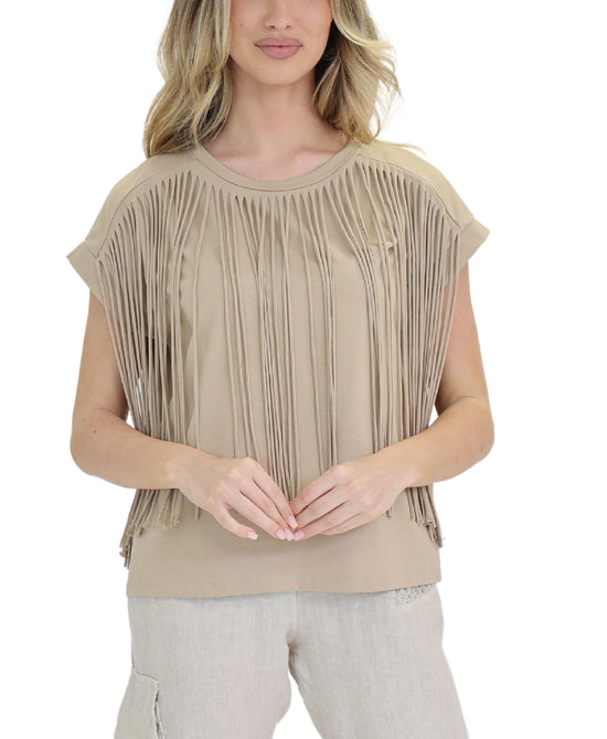 Cotton Tee w/ Fringe view 
