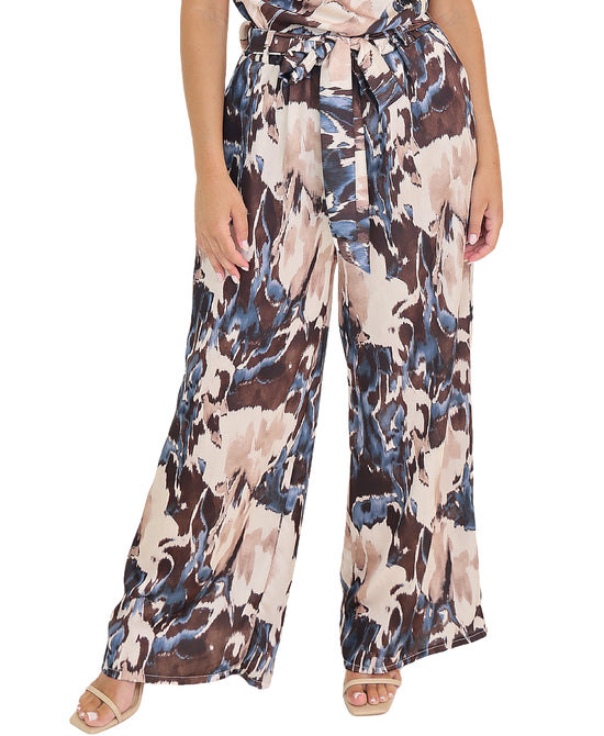 Printed Satin Pants view 