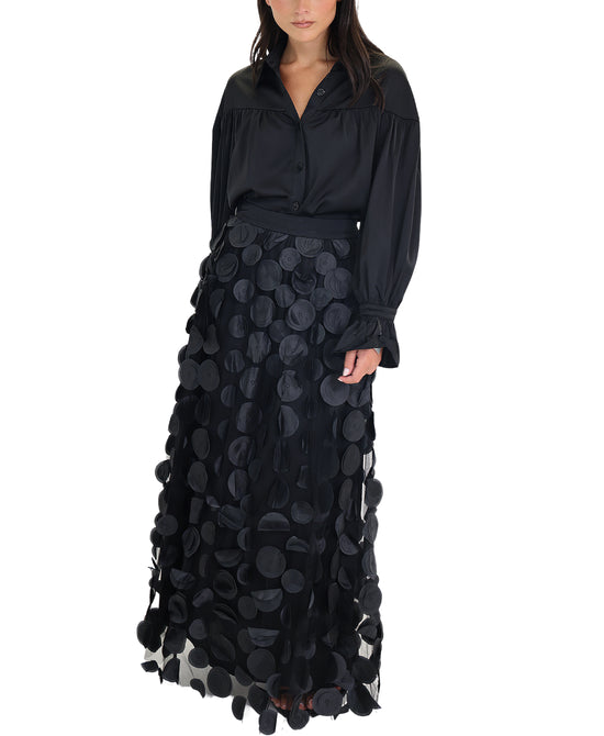 Satin Top & Circle Maxi Skirt Set - 2 Pc Set view 