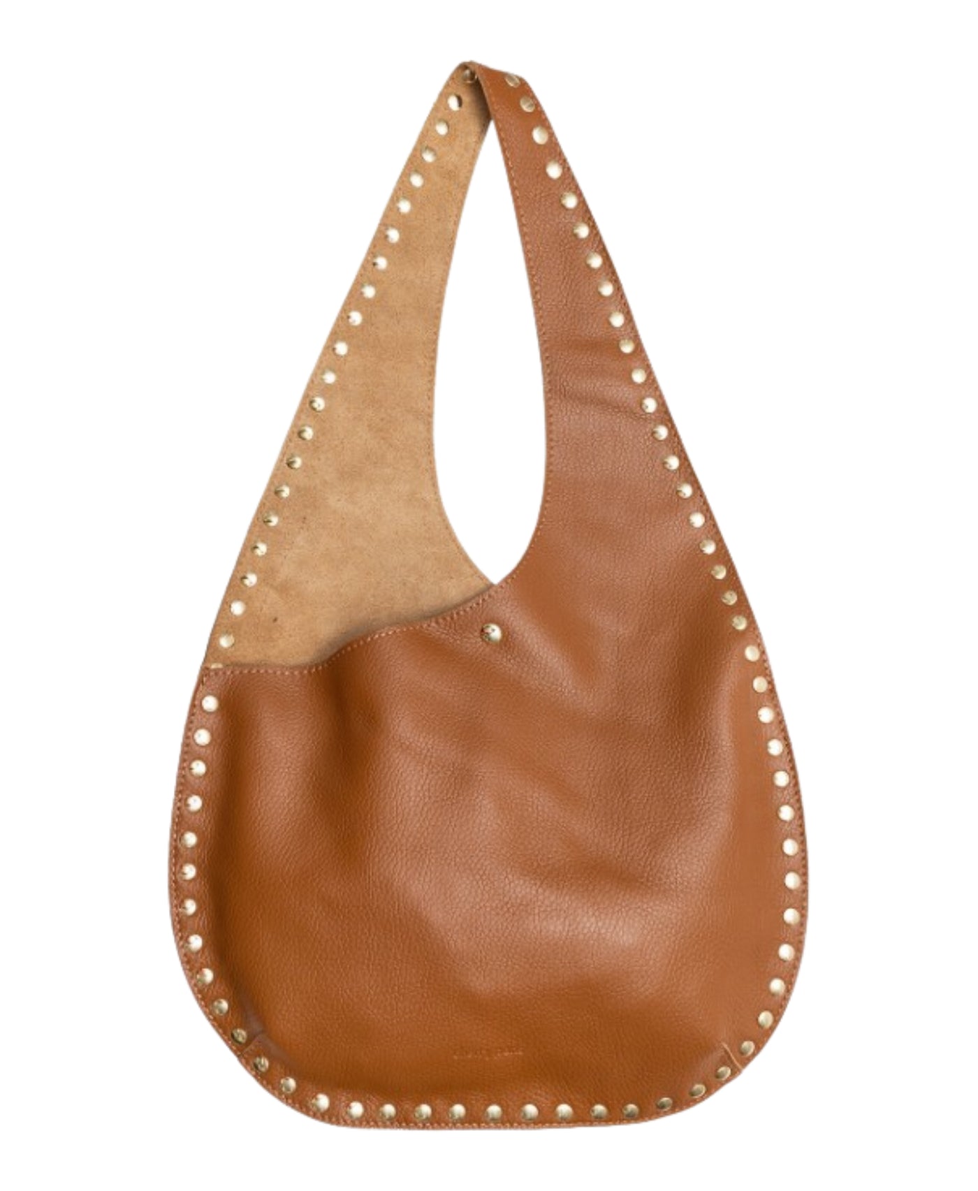 Asymmetrical Leather Hobo Bag w/ Studs view 2
