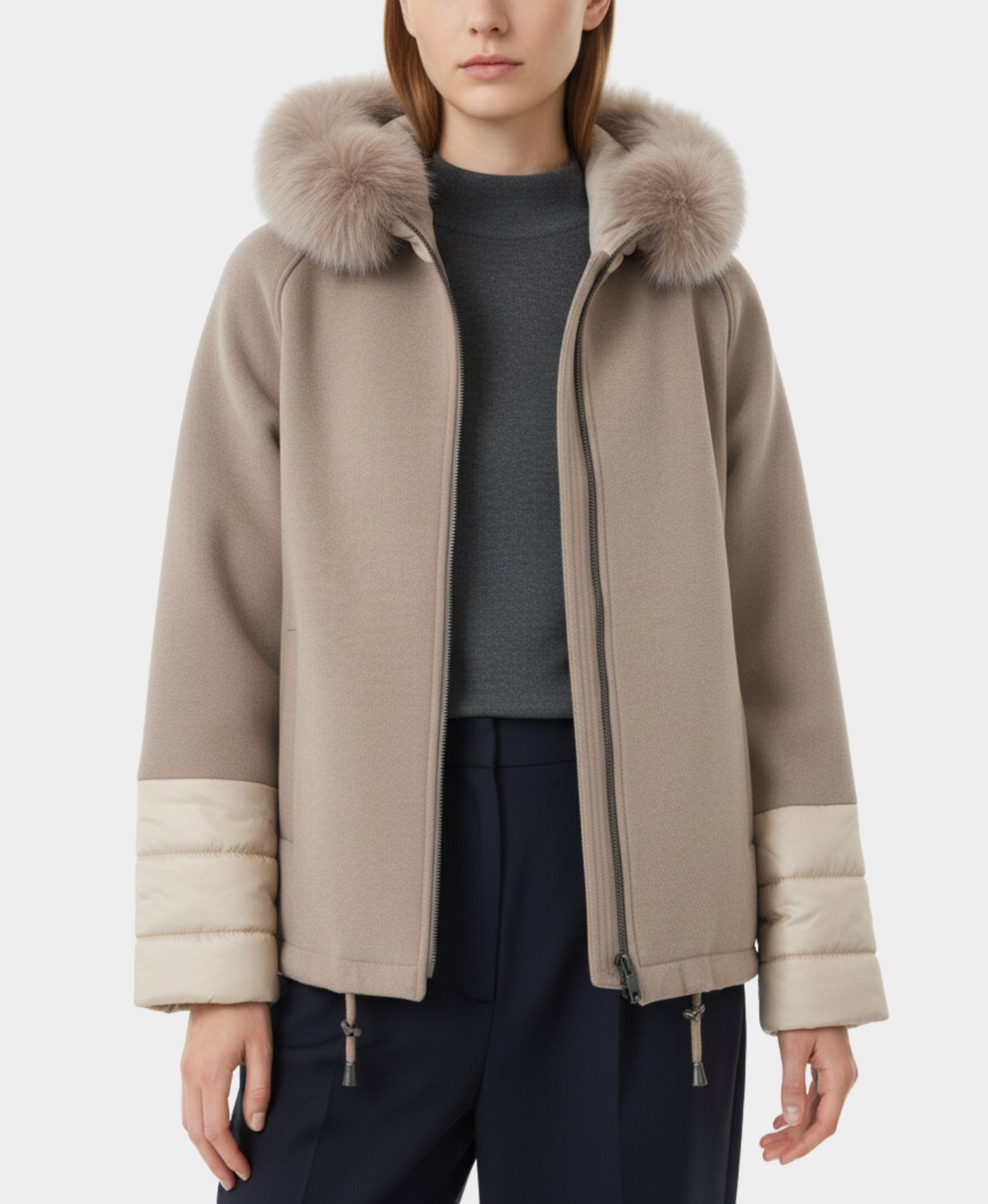 Jacket w/ Fox Trim Hood view 1