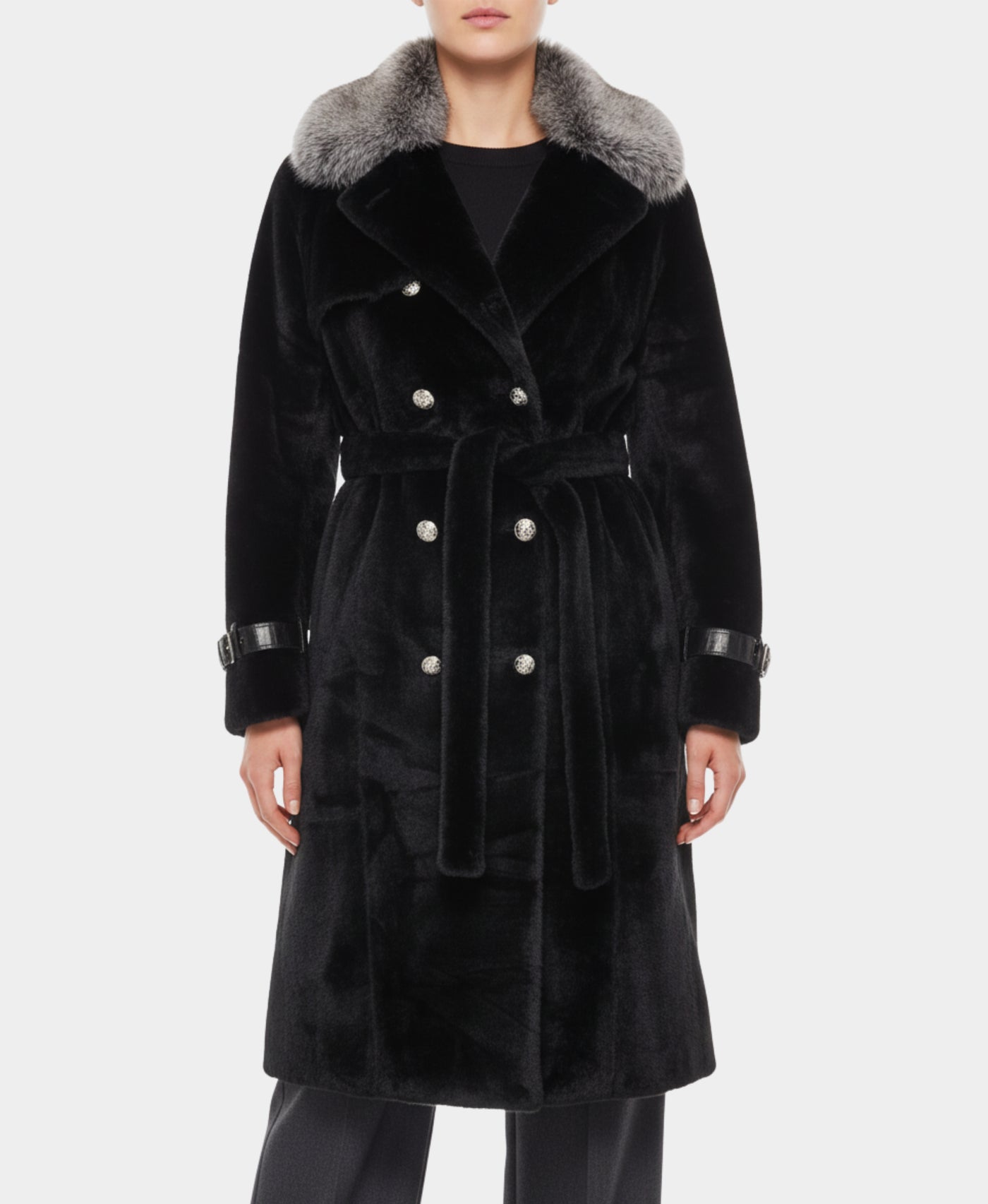 Coat w/ Fox & Python Trim view 1