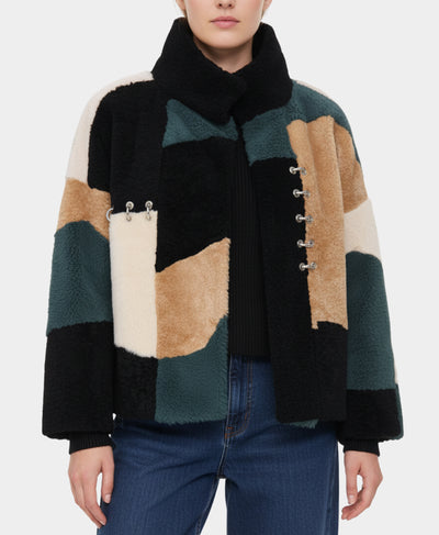 Shearling Color Block Jacket image 1