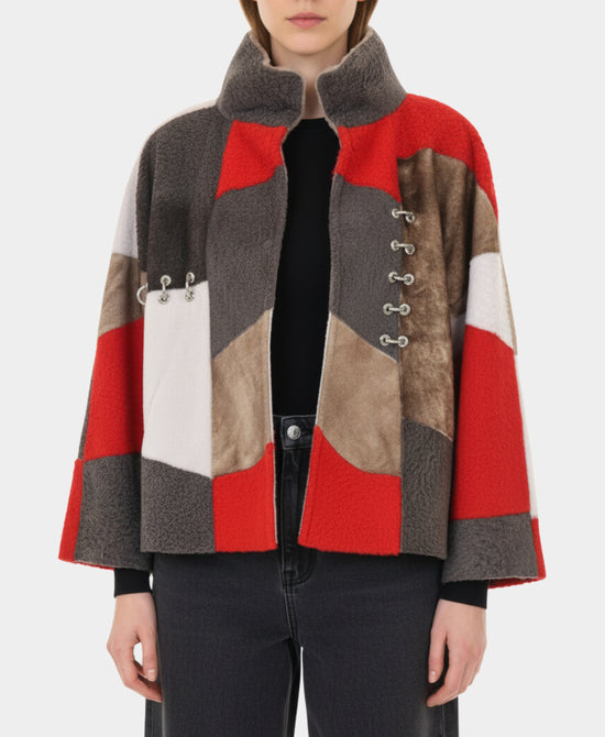 Shearling Color Block Jacket view 