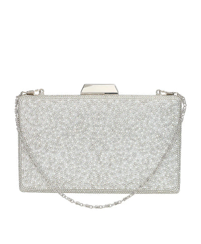 Rhinestone & Faux Pearl Clutch image 1