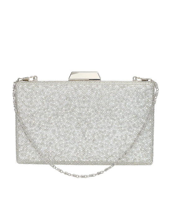 Rhinestone & Faux Pearl Clutch view 