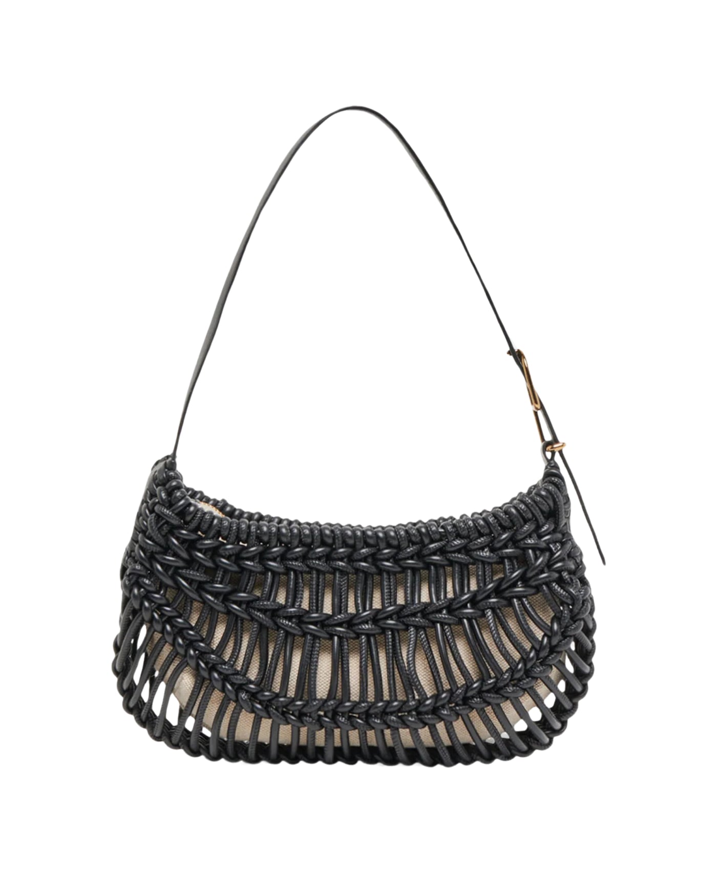 Woven Faux Leather Shoulder Bag view 1