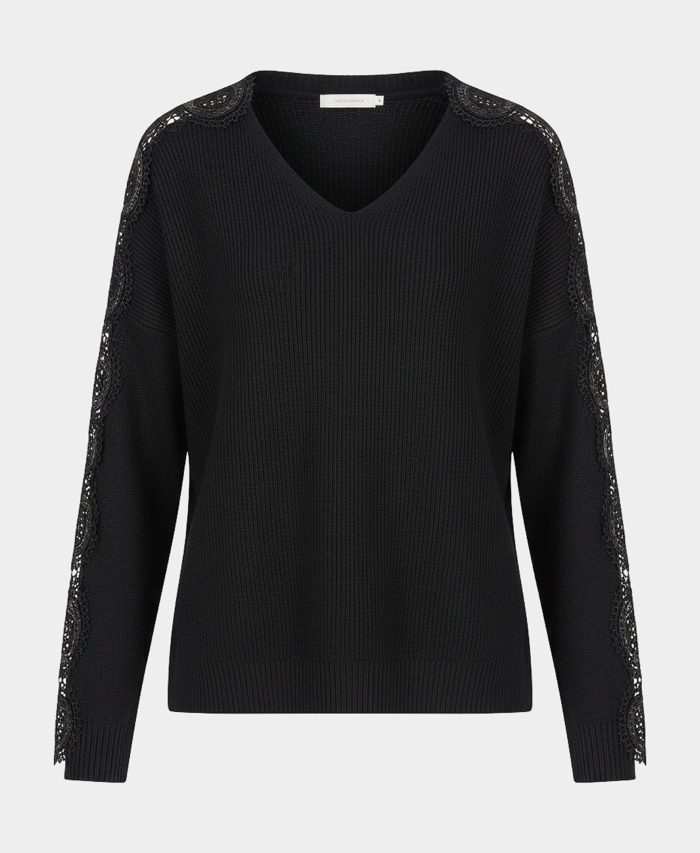 Sweater w/ Sequins & Lace Trim view 2