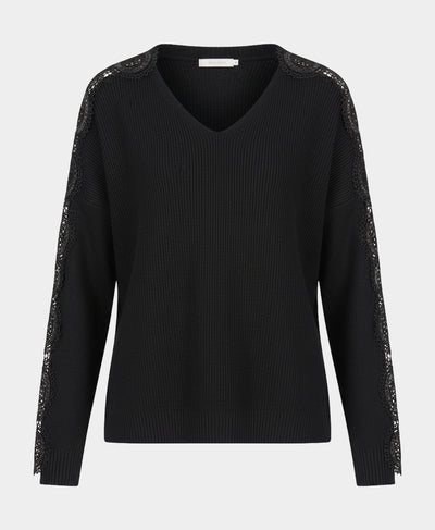 Sweater w/ Sequins & Lace Trim image 2