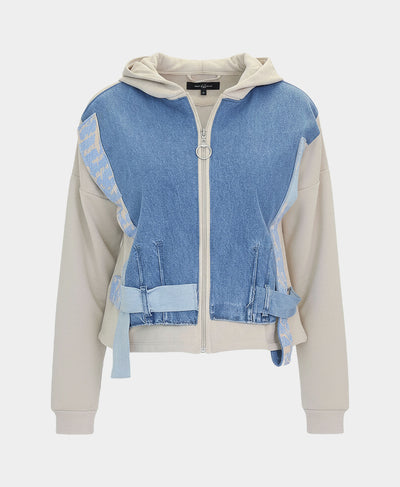Denim Trim Hoodie image 2