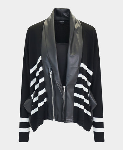 Stripe & Faux Leather Top image 2