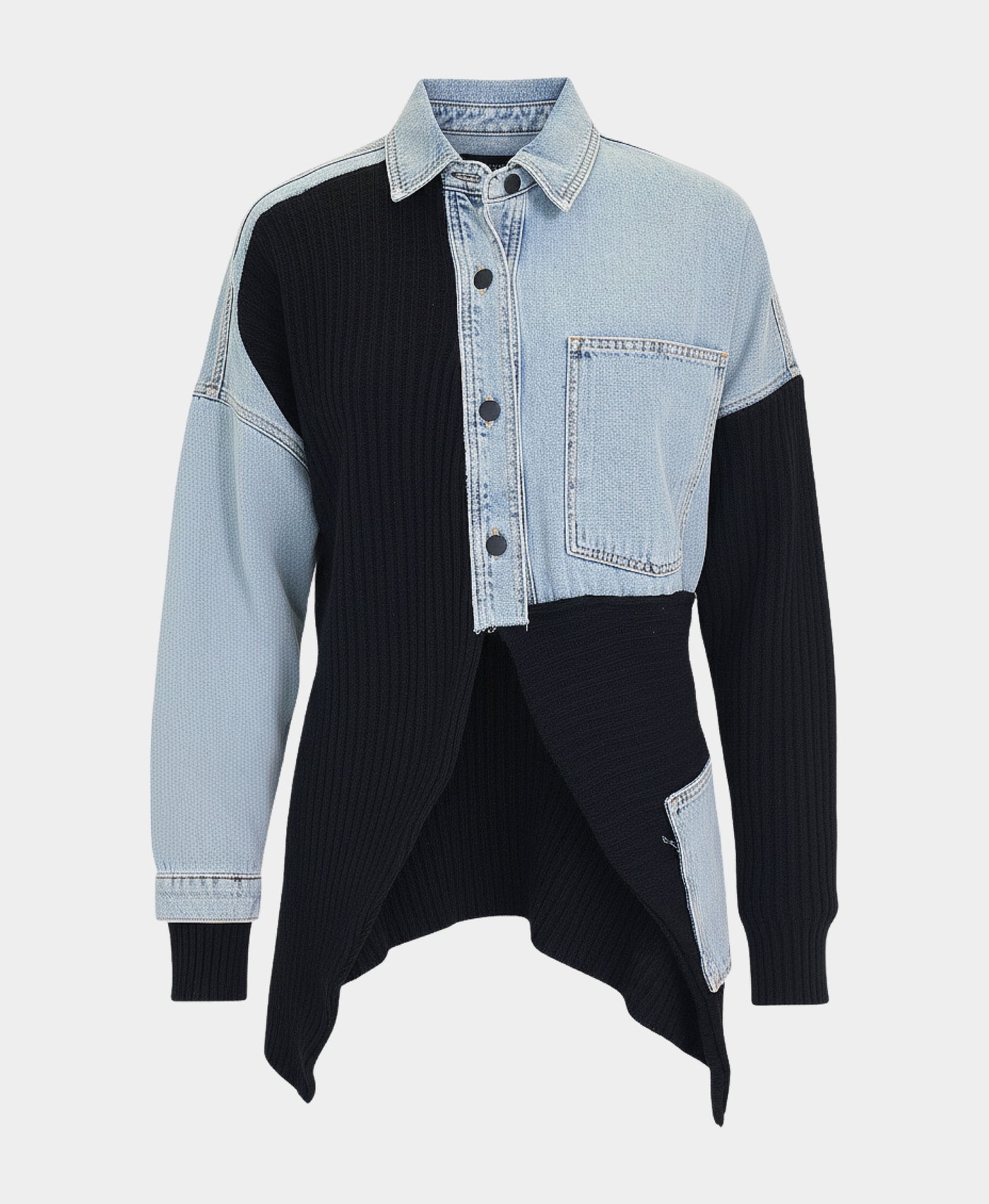 Denim & Knit Combo Jacket view 2