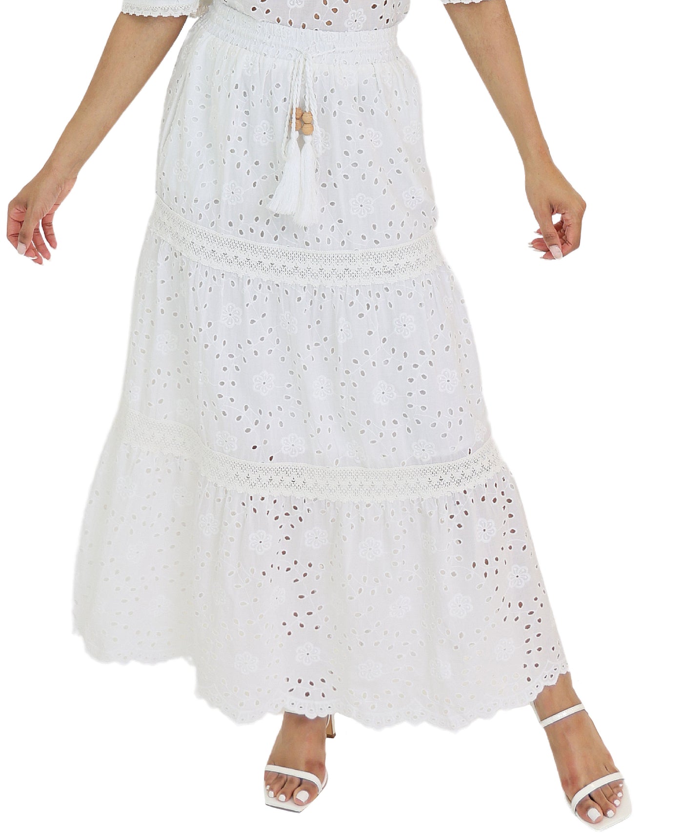 Eyelet Maxi Skirt view 1