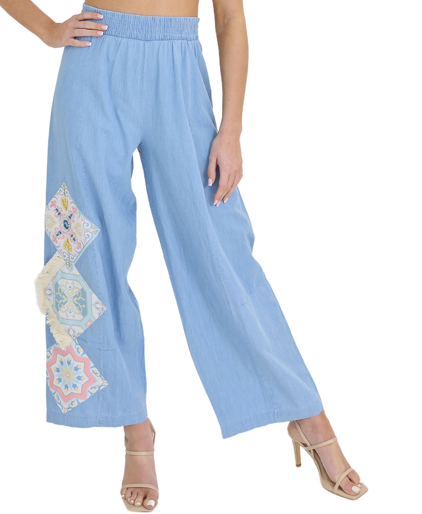 Denim Pants w/ Patch Detail