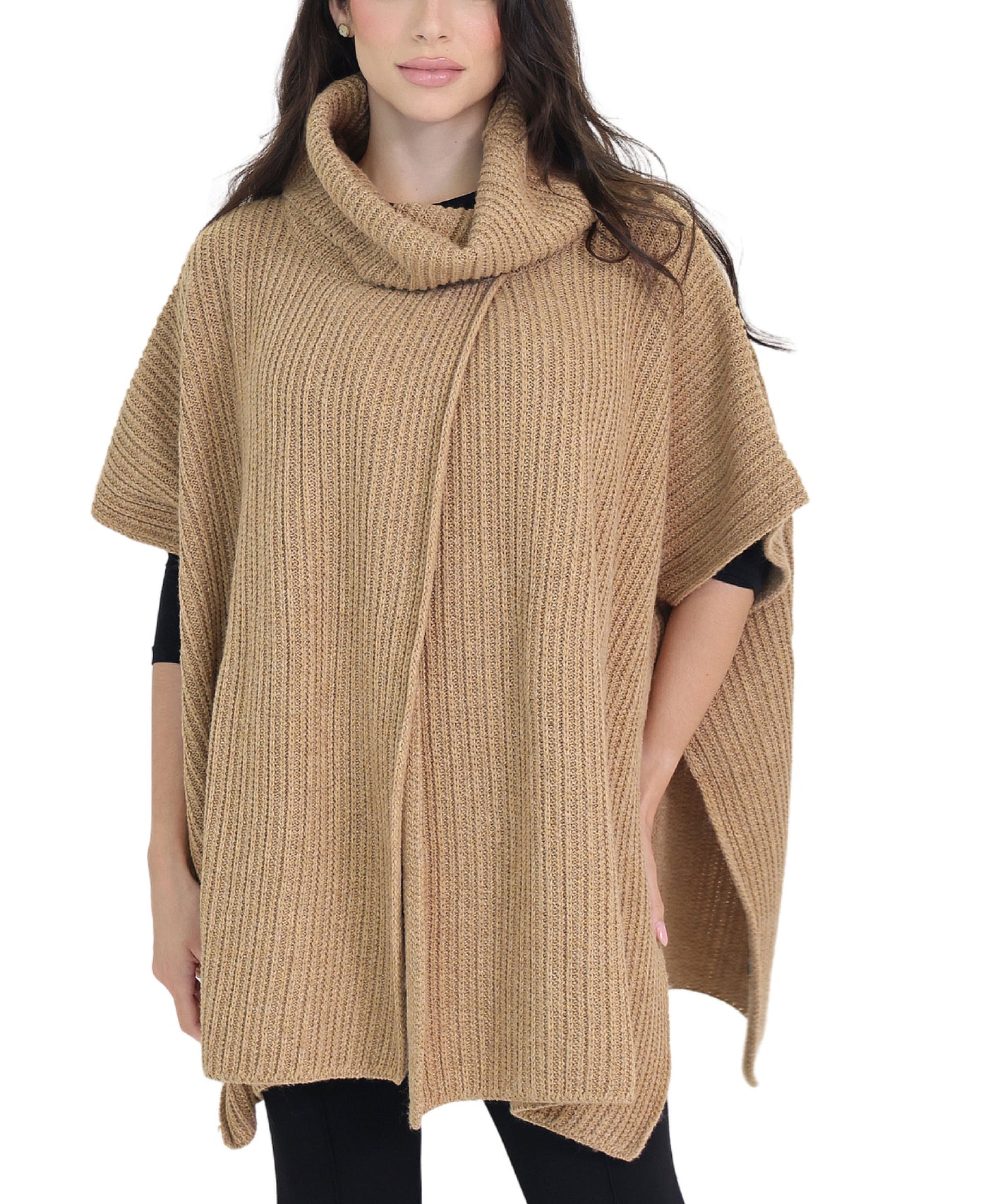 Ribbed Poncho view 1