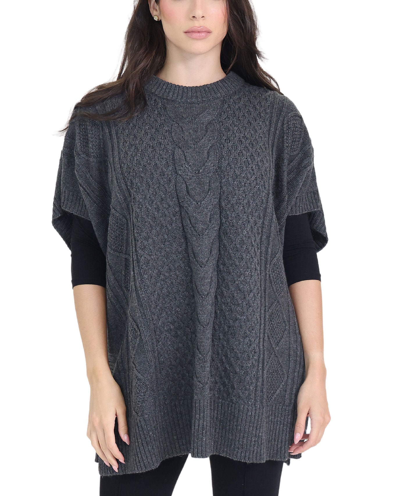 Cable Knit Poncho view 1