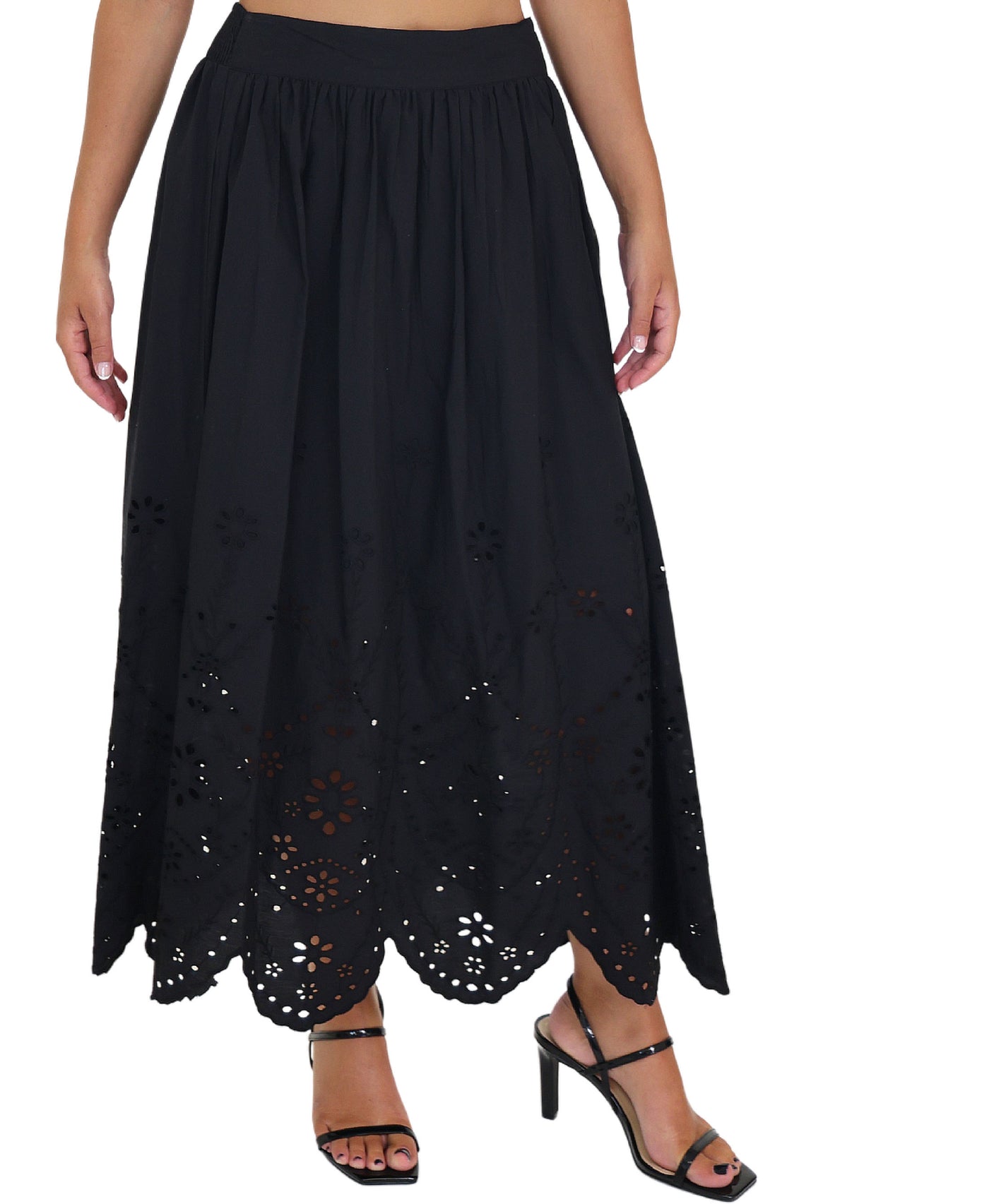 Eyelet Midi Skirt view 1