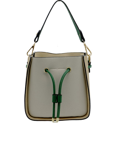 Faux Leather Colorblock Handbag w/ Mini Bag image 1