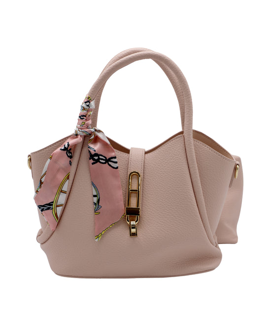 Faux Leather Handbag w/ Twilly view 