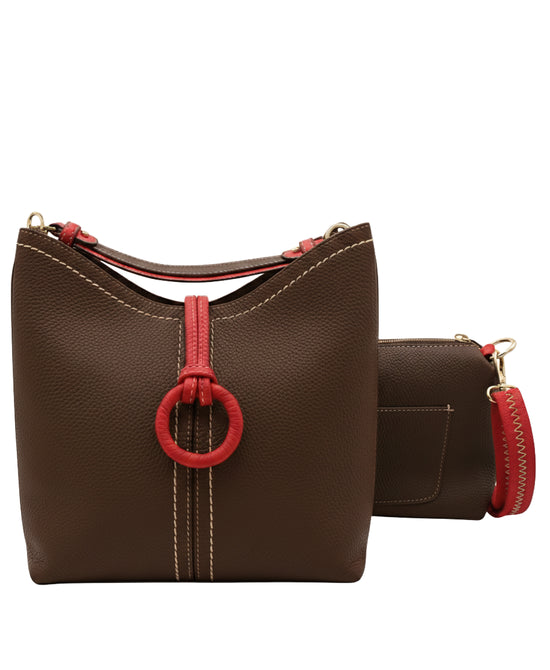 2in1 Faux Leather Hobo Handbag view 