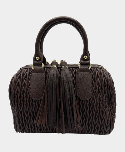 Faux Leather Textured Handbag image 1