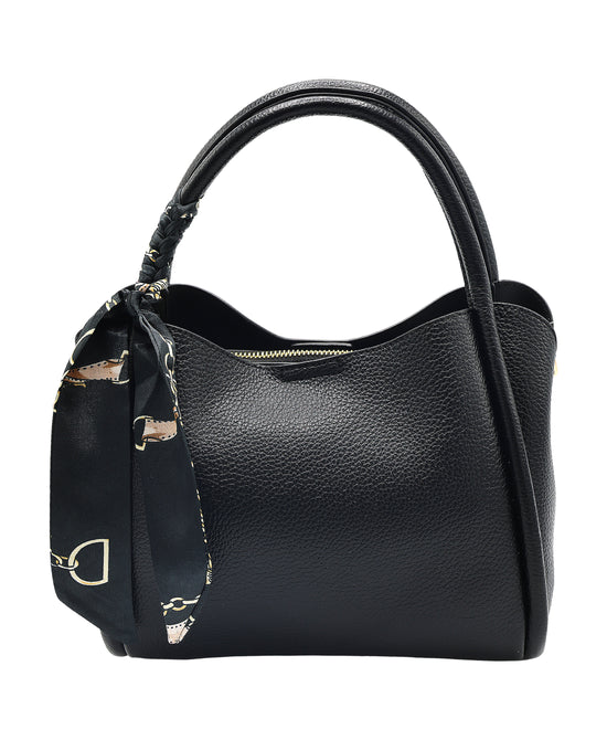 Faux Leather Handbag w/ Twilly view 