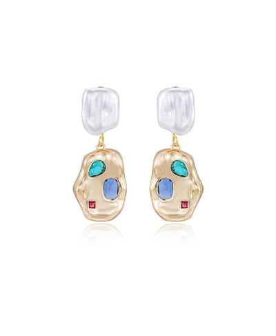 Crystal & Faux Pearl Earrings image 2