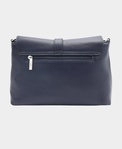 Leather Buckle Crossbody/Shoulder Bag w/ Chain Detail image 2