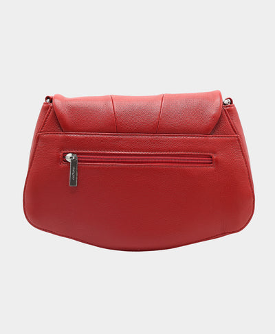 Leather Pleated Crossbody Bag w/ Chain Detail image 2