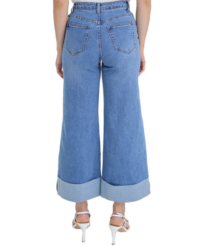 Wide Leg Jeans w/ Folded Hem image 2