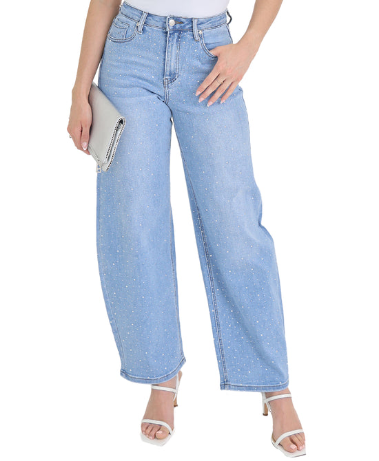 Barrel Jeans w/ Crystals view 