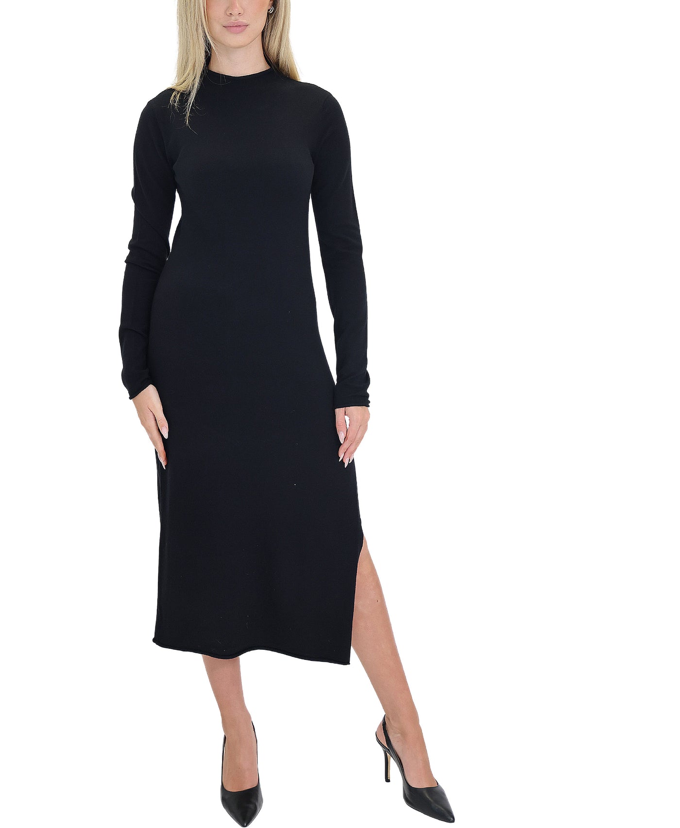 Knit Midi Dress w/ Slit view 1