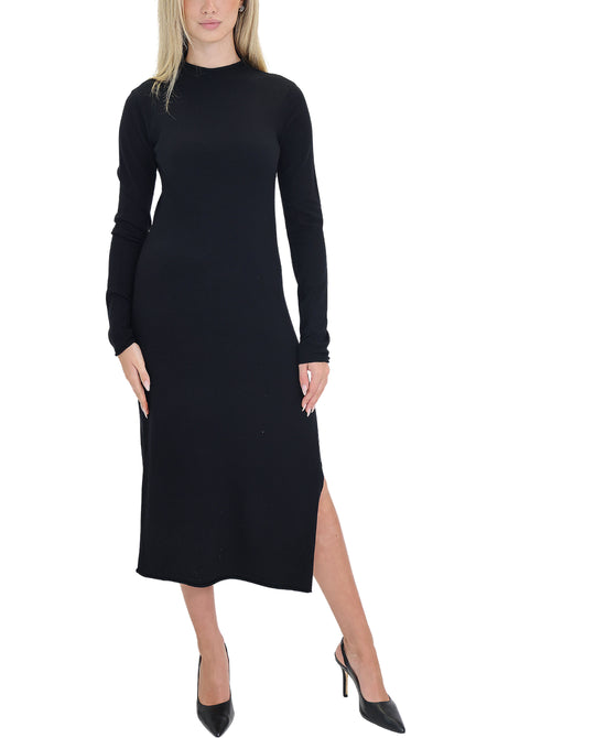 Knit Midi Dress w/ Slit view 