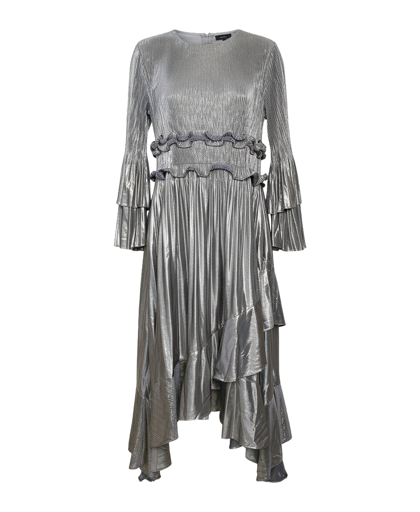 Plisse Hanky Hem Midi Dress view 2