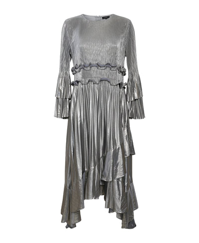 Plisse Hanky Hem Midi Dress image 2