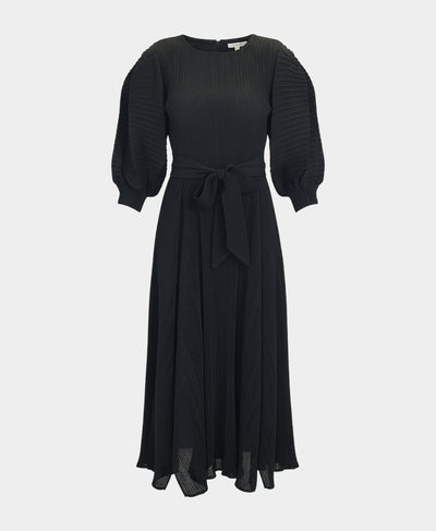 Balloon Sleeve Plisse Dress image 2