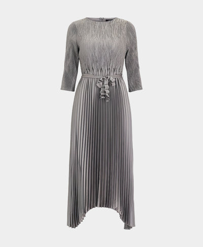 Metallic Plisse Asymmetrical Dress image 2