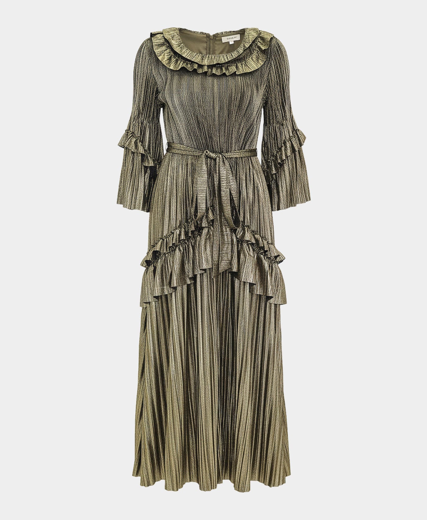 Metallic Plisse Dress w/ Ruffles view 2