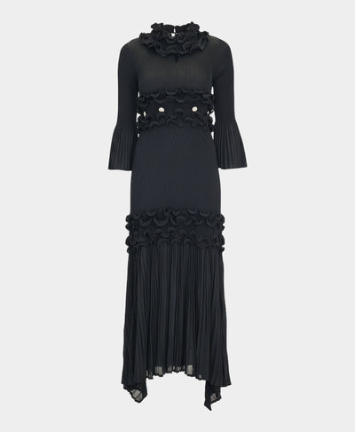 Plisse Maxi Dress w/ Button Accents image 2