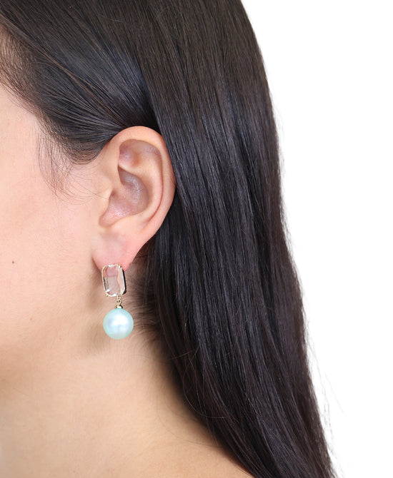 Iridescent Faux Pearl Drop Earrings view 
