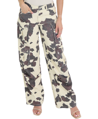 Cow Print Cargo Pants image 1