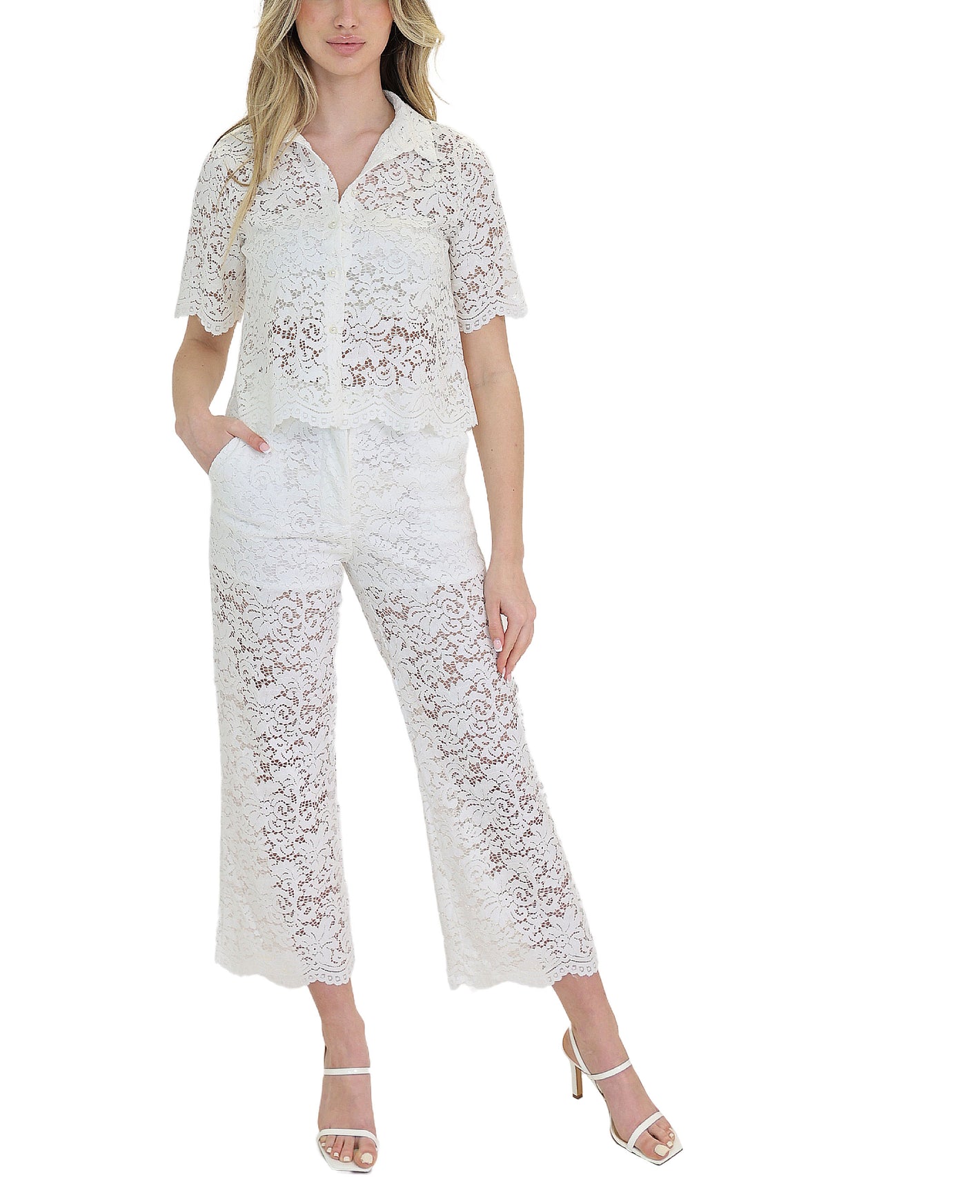 Lace Top & Pants Set- 2 Pc Set view 1