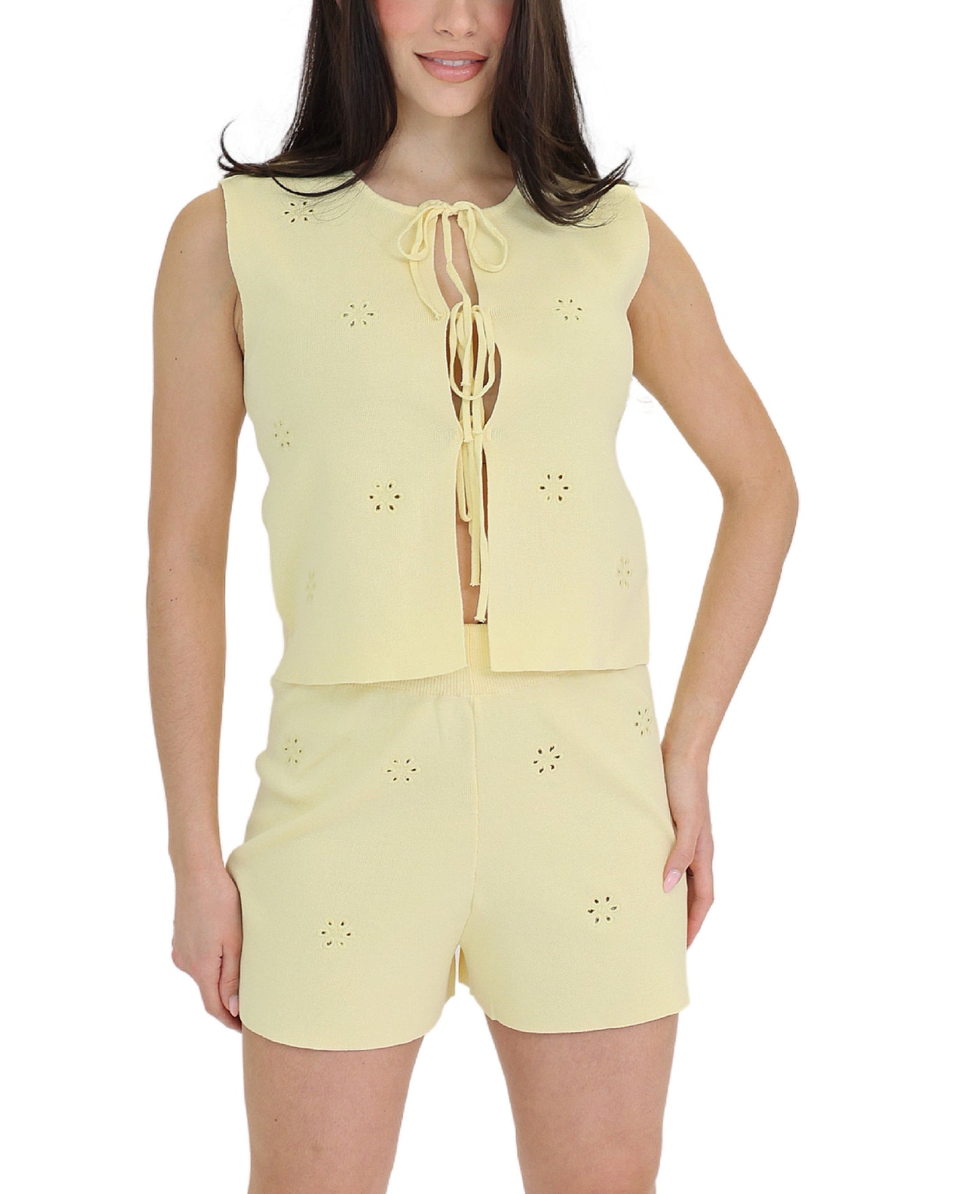 Knit Eyelet Top & Shorts Set- 2 Pc Set view 1