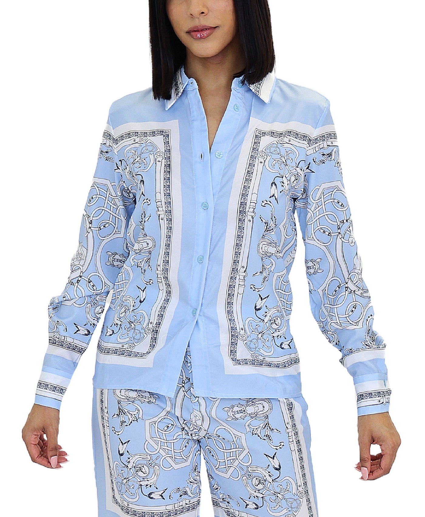 Satin Printed Blouse view 1