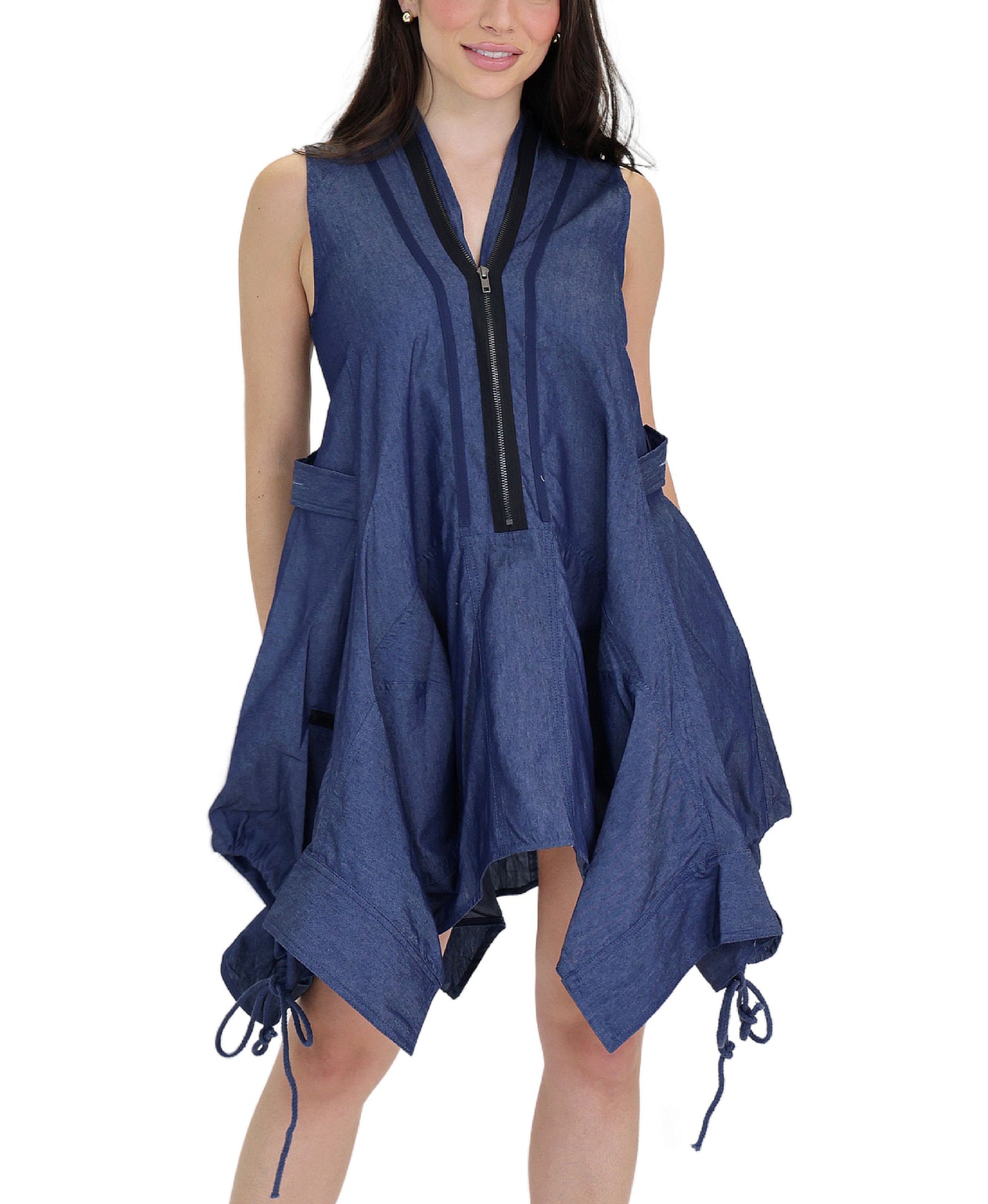 Denim Hanky Hem Dress view 1
