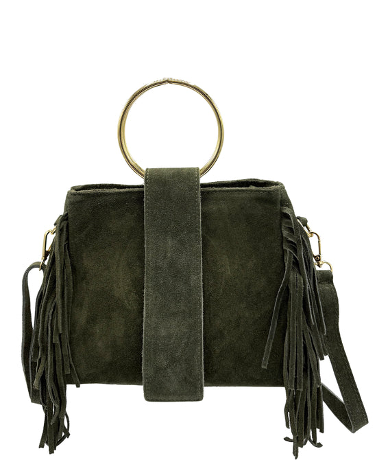 Suede Fringe Handbag view 