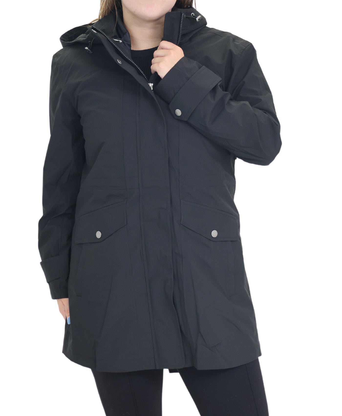 Packable Hooded Rain Coat view 1