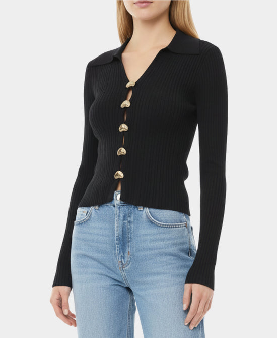 Knit Top w/ Gold Buttons view 